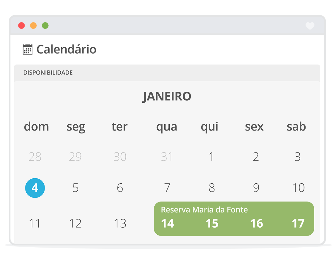 Calendário de reservas